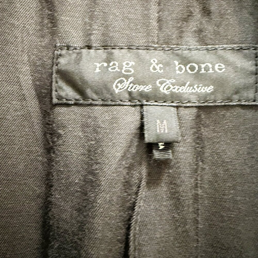 Rag & Bone Women's Utility Hooded Jacket Sz M Cotton/leather trim- Made in USA - Picture 5 of 13